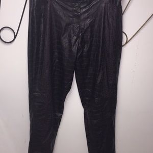 T Z faux leather reptile embossed pants. FallTrend